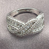 Anillo Multi Piedra 01.471.0045 Oro Laminado Blanco, Diseño de Baguette, con Zirconia Cubica Blanca, Pulido, Rodinado (Talla Unica)