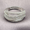 Anillo Multi Piedra 01.471.0049 Oro Laminado Blanco, Diseño de Baguette, con Zirconia Cubica Blanca, Pulido, Rodinado (Talla Unica)