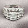 Anillo Multi Piedra 01.471.0052 Oro Laminado Blanco, Diseño de Baguette, con Zirconia Cubica Blanca, Pulido, Rodinado (Talla Unica)