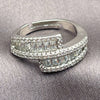 Anillo Multi Piedra 01.471.0054 Oro Laminado Blanco, Diseño de Baguette, con Zirconia Cubica Blanca, Pulido, Rodinado (Talla Unica)