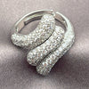 Anillo Multi Piedra 01.471.0055 Oro Laminado Blanco, con Zirconia Cubica Blanca, Pulido, Rodinado (Talla Unica)