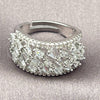 Anillo Multi Piedra 01.471.0056 Oro Laminado Blanco, Diseño de Baguette, con Zirconia Cubica Blanca, Pulido, Rodinado (Talla Unica)