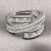 Anillo Multi Piedra 01.471.0059 Oro Laminado Blanco, Diseño de Baguette, con Zirconia Cubica Blanca, Pulido, Rodinado (Talla Unica)