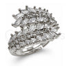 Anillo Multi Piedra 01.471.0060 Oro Laminado Blanco, Diseño de Ãrbol y Oja, Pulido, Rodinado (Talla Unica)