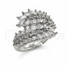 Anillo Multi Piedra 01.471.0060 Oro Laminado Blanco, Diseño de Ãrbol y Oja, Pulido, Rodinado (Talla Unica)