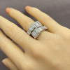 Anillo Multi Piedra 01.471.0061 Oro Laminado Blanco, Diseño de Baguette y Hebilla del Cinturón, Pulido, Rodinado (Talla Unica)