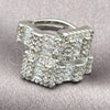 Anillo Multi Piedra 01.471.0061 Oro Laminado Blanco, Diseño de Baguette y Hebilla del Cinturón, Pulido, Rodinado (Talla Unica)