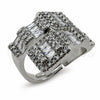 Anillo Multi Piedra 01.471.0061 Oro Laminado Blanco, Diseño de Baguette y Hebilla del Cinturón, Pulido, Rodinado (Talla Unica)
