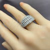 Anillo Multi Piedra 01.471.0062 Oro Laminado Blanco, con Zirconia Cubica Blanca, Pulido, Rodinado (Talla Unica)