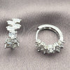 Argolla Huggie 02.471.0004.16 Oro Laminado Blanco, Diseño de Baguette, con Zirconia Cubica Blanca, Pulido, Rodinado