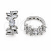 Argolla Huggie 02.471.0004.16 Oro Laminado Blanco, Diseño de Baguette, con Zirconia Cubica Blanca, Pulido, Rodinado