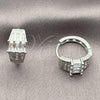 Argolla Huggie 02.471.0006 Oro Laminado Blanco, Diseño de Baguette, con Zirconia Cubica Blanca, Pulido, Rodinado