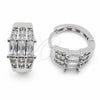 Argolla Huggie 02.471.0006 Oro Laminado Blanco, Diseño de Baguette, con Zirconia Cubica Blanca, Pulido, Rodinado