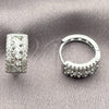 Argolla Huggie 02.471.0007.16 Oro Laminado Blanco, Diseño de Baguette, con Zirconia Cubica Blanca, Pulido, Rodinado