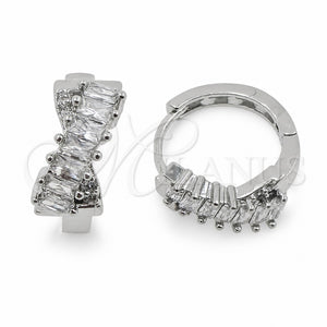 Argolla Huggie 02.471.0009.16 Oro Laminado Blanco, Diseño de Baguette, Pulido, Rodinado