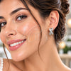 Argolla Huggie 02.471.0010.16 Oro Laminado Blanco, Diseño de Baguette, con Zirconia Cubica Blanca, Pulido, Rodinado