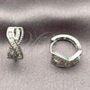 Argolla Huggie 02.471.0010.16 Oro Laminado Blanco, Diseño de Baguette, con Zirconia Cubica Blanca, Pulido, Rodinado