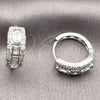 Argolla Huggie 02.471.0011.16 Oro Laminado Blanco, Diseño de Baguette, con Zirconia Cubica Blanca, Pulido, Rodinado