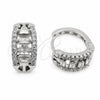 Argolla Huggie 02.471.0012.16 Oro Laminado Blanco, Diseño de Baguette, con Zirconia Cubica Blanca, Pulido, Rodinado