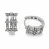 Argolla Huggie 02.471.0013.16 Oro Laminado Blanco, Diseño de Oja, con Zirconia Cubica Blanca, Pulido, Rodinado