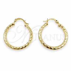 Argolla Pequeña 02.213.0906.25 Oro Laminado, Diseño de Hueco, Pulido, Tono Dorado