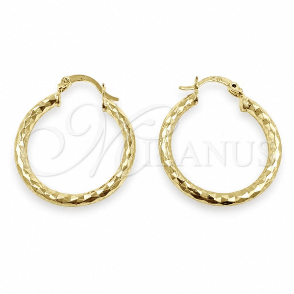 Argolla Pequeña 02.213.0906.25 Oro Laminado, Diseño de Hueco, Pulido, Tono Dorado