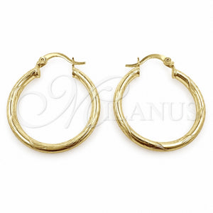 Argolla Mediana 02.213.0152.30 Oro Laminado, Diseño de Hueco, Diamantado, Tono Dorado