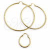 Argolla Mediana 02.213.0152.30 Oro Laminado, Diseño de Hueco, Diamantado, Tono Dorado