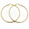 Argolla Extra Grande 02.213.0152.80 Oro Laminado, Diseño de Hueco, Diamantado, Tono Dorado