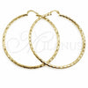 Argolla Extra Grande 02.213.0156.70 Oro Laminado, Diseño de Hueco, Diamantado, Tono Dorado