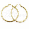 Argolla Mediana 02.213.0907.50 Oro Laminado, Diseño de Hueco, Diamantado, Tono Dorado
