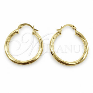 Argolla Pequeña 02.213.0249.1.25 Oro Laminado, Diseño de Hueco, Diamantado, Tono Dorado