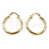 Argolla Pequeña 02.213.0249.1.25 Oro Laminado, Diseño de Hueco, Diamantado, Tono Dorado