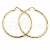Argolla Grande 02.213.0249.1.60 Oro Laminado, Diseño de Hueco, Diamantado, Tono Dorado