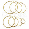 Argolla Extra Grande 02.213.0153.70 Oro Laminado, Diseño de Hueco, Diamantado, Tono Dorado