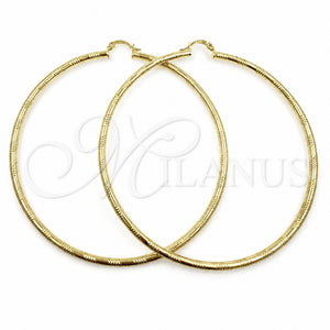 Argolla Extra Grande 02.213.0153.90 Oro Laminado, Diseño de Hueco, Pulido, Tono Dorado
