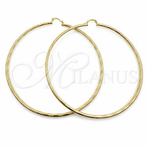 Argolla Extra Grande 02.213.0153.100 Oro Laminado, Diseño de Hueco, Pulido, Tono Dorado