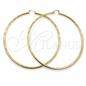 Argolla Grande 02.213.0151.100 Oro Laminado, Diseño de Hueco, Diamantado, Tono Dorado
