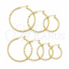 Argolla Grande 02.213.0151.100 Oro Laminado, Diseño de Hueco, Diamantado, Tono Dorado