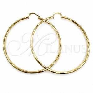 Argolla Grande 02.213.0249.1.70 Oro Laminado, Diseño de Hueco, Diamantado, Tono Dorado