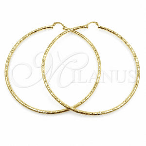 Argolla Extra Grande 02.213.0150.90 Oro Laminado, Diseño de Hueco, Diamantado, Tono Dorado