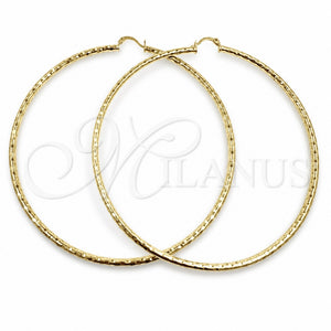 Argolla Extra Grande 02.213.0150.100 Oro Laminado, Diseño de Hueco, Diamantado, Tono Dorado