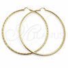 Argolla Extra Grande 02.213.0150.100 Oro Laminado, Diseño de Hueco, Diamantado, Tono Dorado
