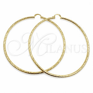 Argolla Extra Grande 02.213.0245.1.90 Oro Laminado, Diseño de Hueco, Diamantado, Tono Dorado