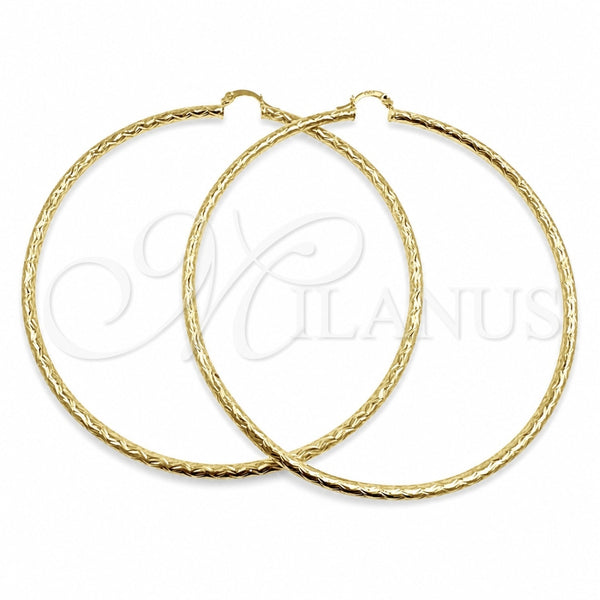 Argolla Extra Grande 02.213.0245.1.90 Oro Laminado, Diseño de Hueco, Diamantado, Tono Dorado