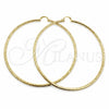 Argolla Extra Grande 02.213.0245.1.90 Oro Laminado, Diseño de Hueco, Diamantado, Tono Dorado