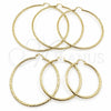 Argolla Extra Grande 02.213.0245.1.90 Oro Laminado, Diseño de Hueco, Diamantado, Tono Dorado