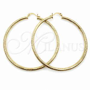 Argolla Mediana 02.213.0881.60 Oro Laminado, Diseño de Hueco, Diamantado, Tono Dorado