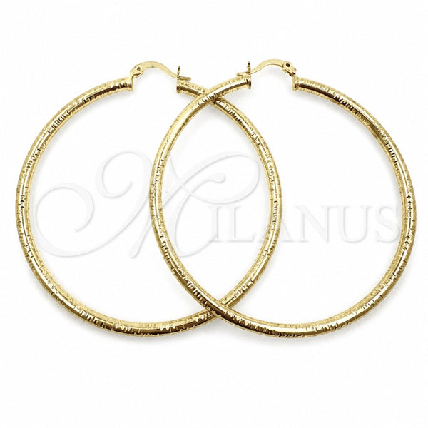Argolla Mediana 02.213.0881.60 Oro Laminado, Diseño de Hueco, Diamantado, Tono Dorado