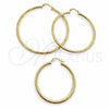 Argolla Mediana 02.213.0881.60 Oro Laminado, Diseño de Hueco, Diamantado, Tono Dorado